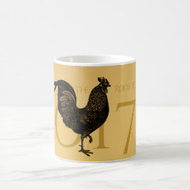 Caneca De Café Monograma personalizado M do galo do vintage ano
