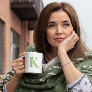 Caneca De Café Monograma Personalizado - Mug Inicial