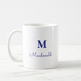 Caneca De Café Monograma Personalizado Simples e Elegante