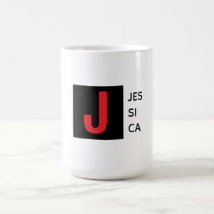 Caneca De Café Monograma Profissional Simples Elegante Moderno