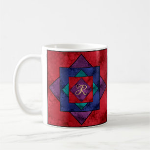 Caneca De Café Monograma quadrado da edredão