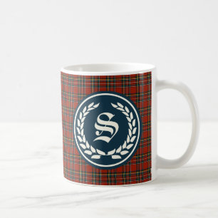 Caneca De Café Monograma real do Tartan de Stewart