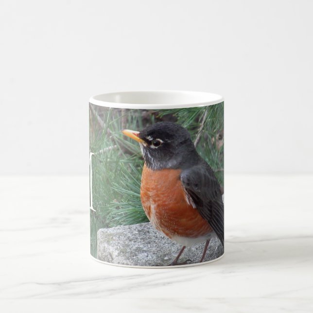 Caneca De Café Monograma Robin Photo (Centro)