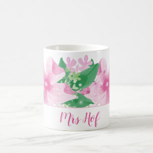 Caneca De Café Monograma Rosa Orquídea
