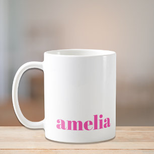 Caneca De Café Monograma Rosa Quente