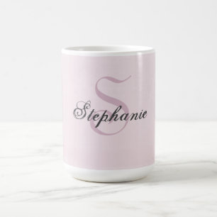Caneca De Café Monograma Rosa Simples e Limpo Moderno e Minimalis