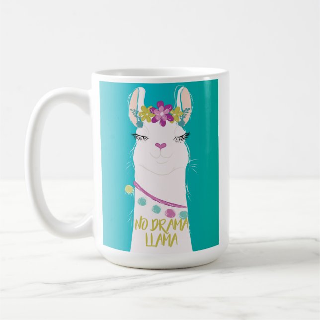 Caneca De Café Monograma sem ilustração Drama Llama (Esquerda)
