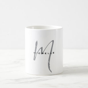 Caneca De Café Monograma Seu Nome Oferta Especial Adorada