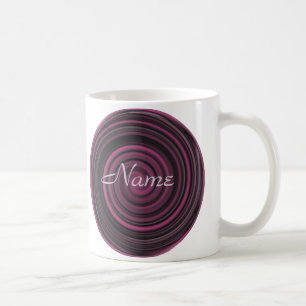 Caneca De Café Monograma Seu Nome Redemoinhos de Ameixa Personali