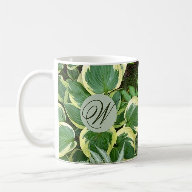 Caneca De Café Monograma Shade Garden Fotografia Café (Esquerda)