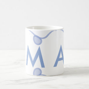 Caneca De Café Monograma simples adicione a letra do seu nome fol