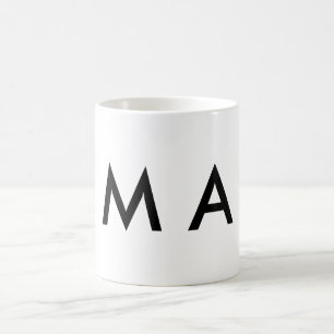 Caneca De Café Monograma simples adicione a letra do seu nome hom