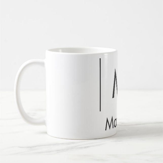 Caneca De Café Monograma simples e elegante para padrinho de casa (Esquerda)