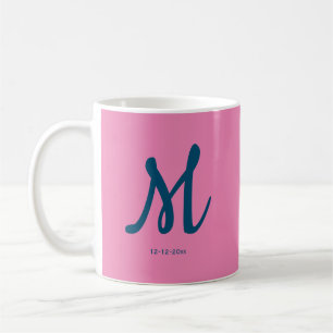 Caneca De Café monograma simples personalizado adicione seu nome