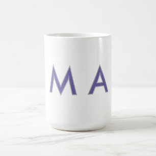 Caneca De Café Monograma simples roxo cinza adicione seu nome mod