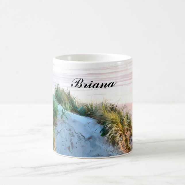 Caneca De Café Monograma Sunset em Florence Oregon Dunes (Centro)