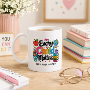 Caneca De Café Monograma 'Toda Criança Importa' Professor