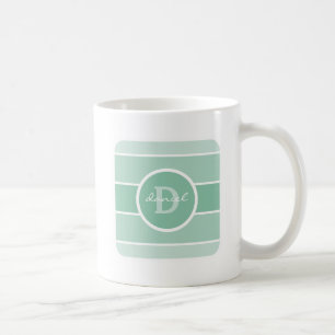 Caneca De Café Monograma verde de Ombre