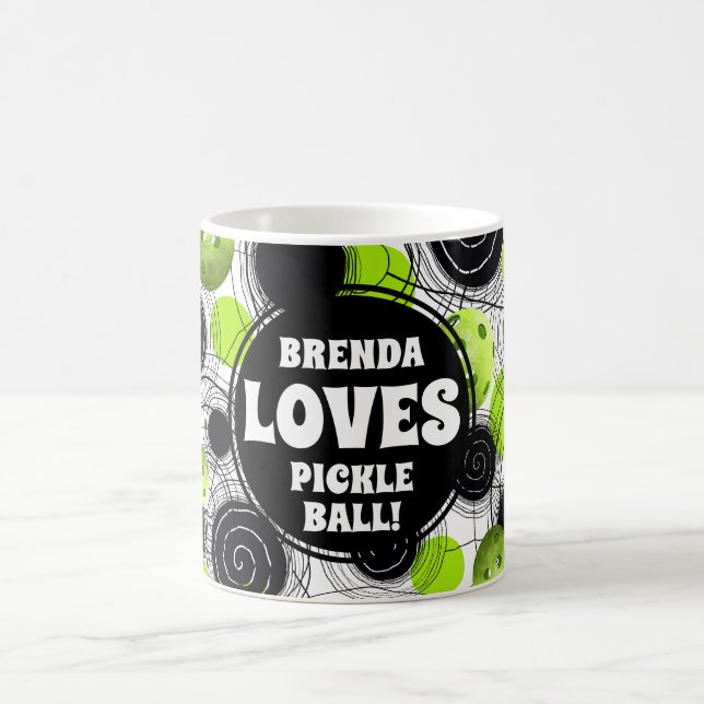Caneca De Café Monograma verde de Pickleball (Centro)