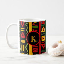 Monograma Vermelho Verde Amarelo Preto Mês da Hist
