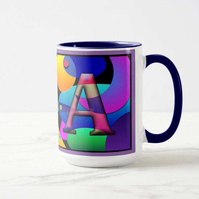 Caneca de café monogramada "V" e "A" (Direita)