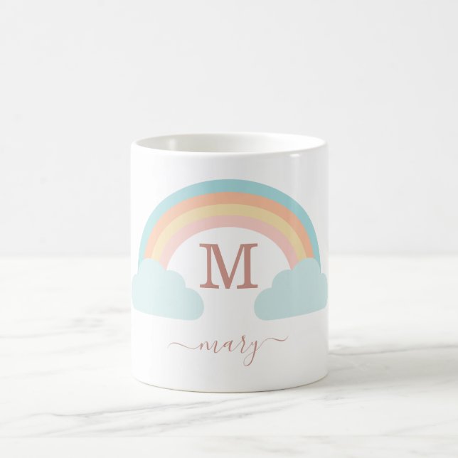Caneca De Café Monogramm, kundenspezifischer Regenbogen (Centro)