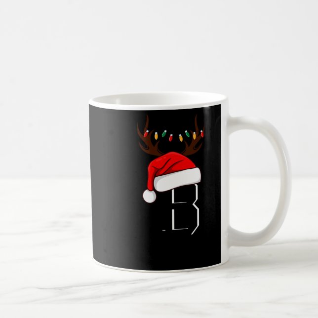 Caneca De Café Monogrammed Family Christmas Matching Outfits  (Direita)