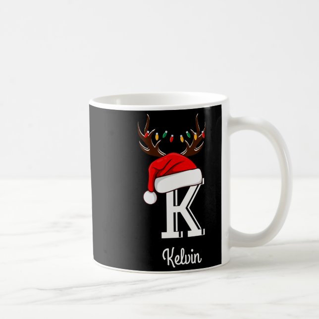 Caneca De Café Monogrammed Family Christmas Matching Outfits _2  (Direita)