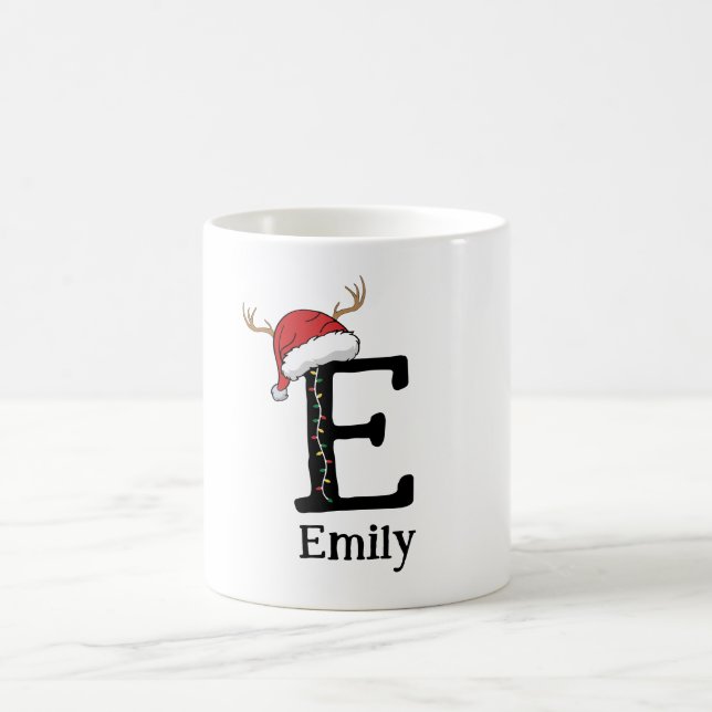 Caneca De Café Monogrammed Family Christmas Personalize With Name (Centro)