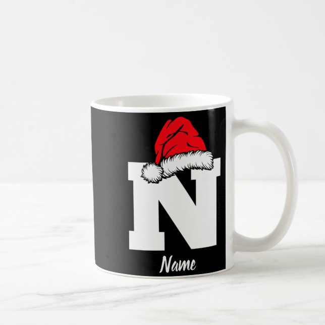 Caneca De Café Monogrammed Family Christmas With Name  (Direita)