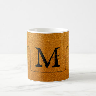 Caneca De Café Monogramo Cracking Rock Wall Brown