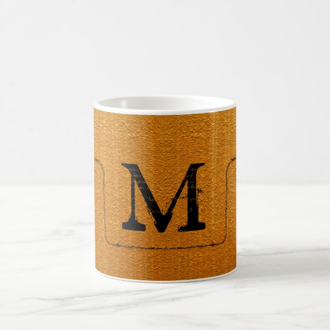 Caneca De Café Monogramo Cracking Rock Wall Brown (Centro)