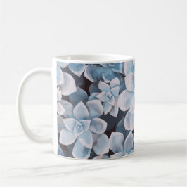 Caneca De Café Monotone Blue Succulent Mug