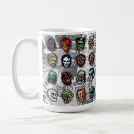 Caneca De Café Monster Máscaras Retro Horror Mug - (Variante Bran