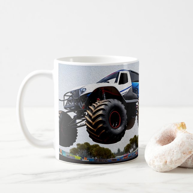 Caneca De Café Monster Truck Launch, Café Mug (Com Donut)