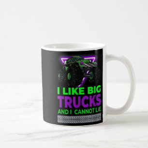 Caneca De Café Monster Trucks - Eu Gosto de Caminhões Grandes E N
