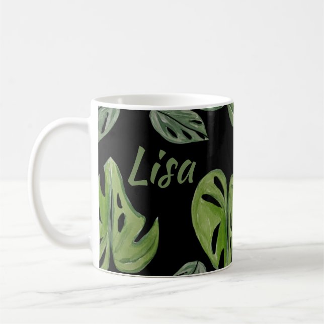 Caneca De Café Monstera Adansonii Leaf Bridal (Esquerda)