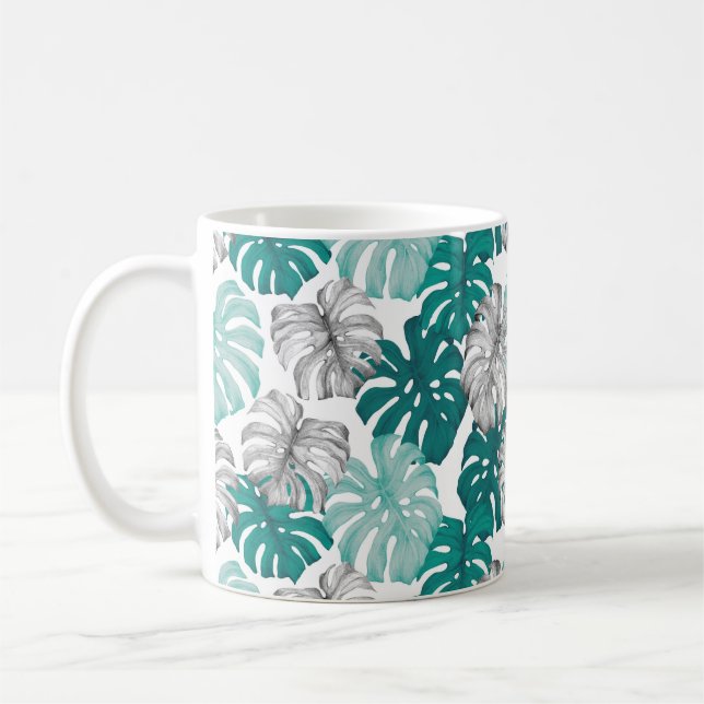 Caneca De Café Monstera Duo Tone: Trópicos mínimos (Esquerda)