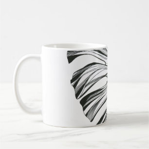 Caneca De Café Monstera Leaf: Elemento Natural Tropical.