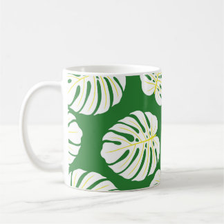 Caneca De Café Monstera Sai, Vintage Verde Escuro.