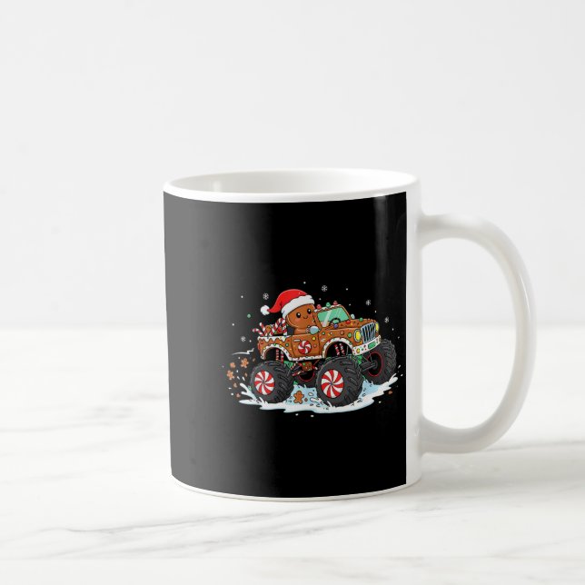 Caneca De Café Monstertruck Gingerbread Kids Funny Christmas Baki (Direita)