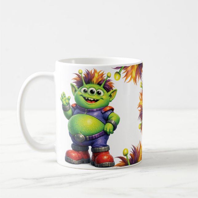 Caneca De Café Monstro 4 Cabelo (Esquerda)