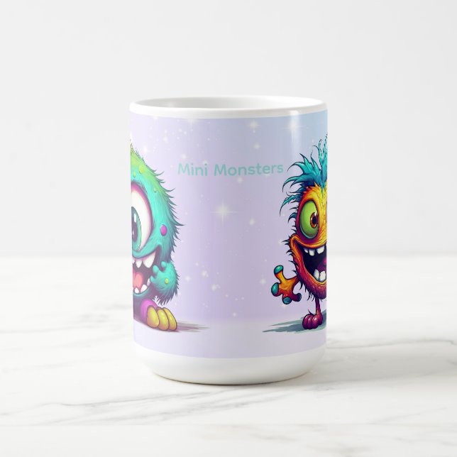 Caneca De Café Monstro animado e alegre e mutante (Centro)