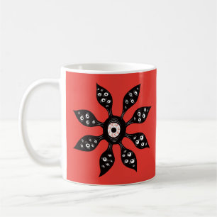 Caneca De Café Monstro assustador do olho de Witchy no vermelho