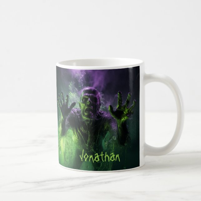 Caneca De Café Monstro Assustador Personalizado No Halloween Do H (Direita)