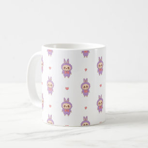 Caneca De Café Monstro Bonito, Rosa, com Carneiro - Kawaii Lov