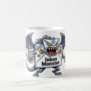 Caneca De Café Monstro da Caixa de Entrada Sobrecarga de Email Gr