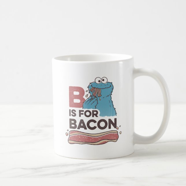 Caneca De Café Monstro das Bolachas | B é de Bacon (Direita)