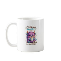 Monstro de Café Fofo Design Divertido para Amantes