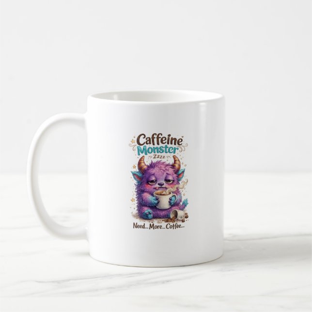Caneca De Café Monstro de Café Fofo Design Divertido para Amantes (Esquerda)